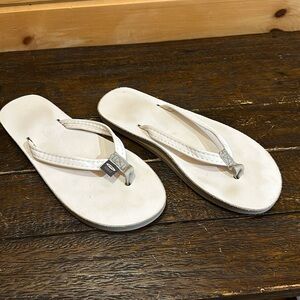 White Rainbow Thin Strap Sandals